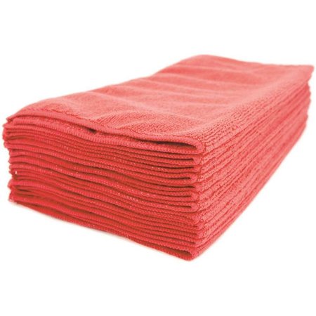 RENOWN Premium 16 in. x 16 in. Microfiber Cloth, Red, 12PK REN01616-RPZ